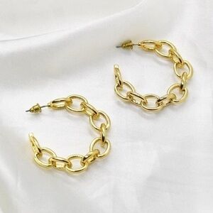 Gold Chain Hoop Earrings